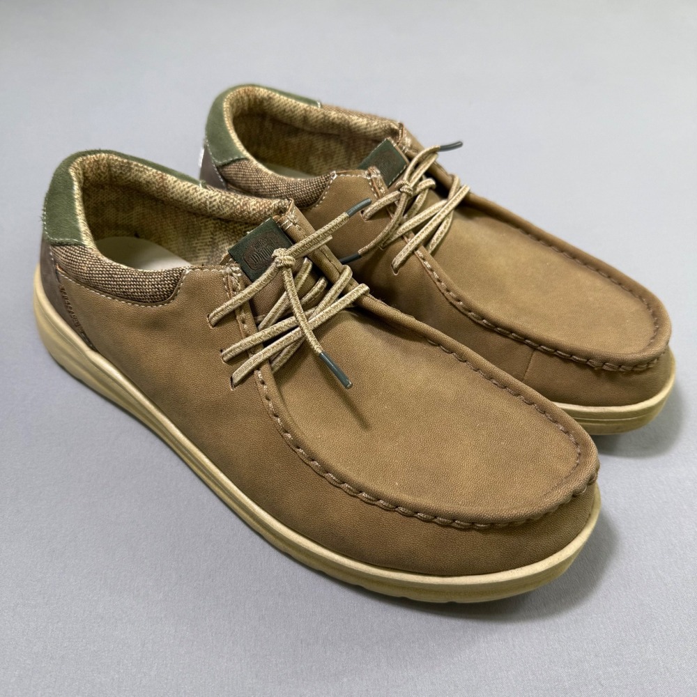 Hey Dude Paul Loafers Mens Size 9 Nut Brown Olive Green Casual Slip On 41024-2AH